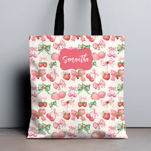 Tote Bag Joli motif de fraise esthétique coquette féminine