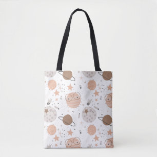 Tote Bag Joli Motif Doodle Planet