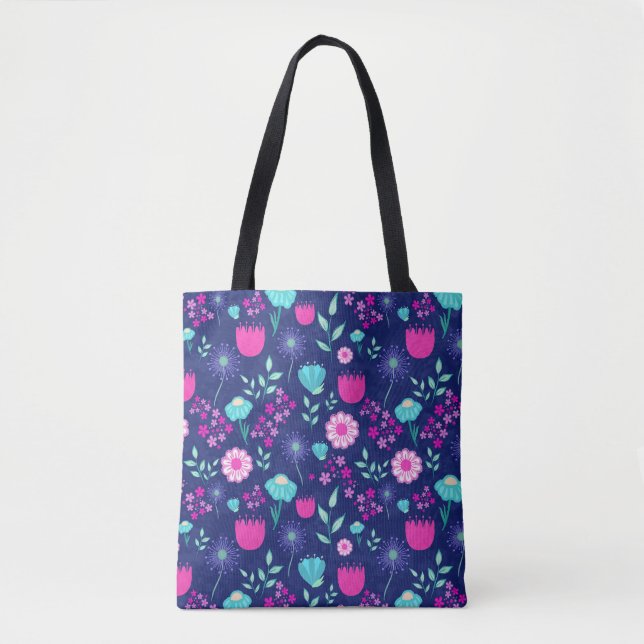 Tote Bag Joli motif floral de fond (Devant)