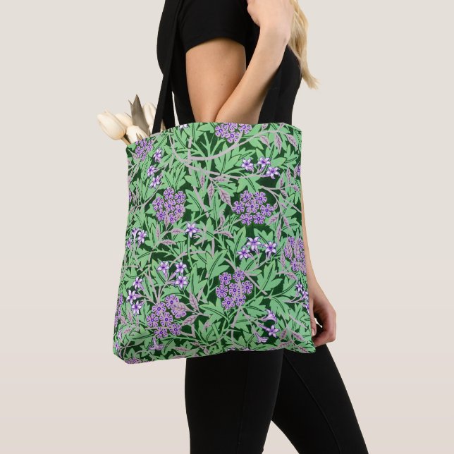 Tote Bag Joli motif floral pourpre (De près)