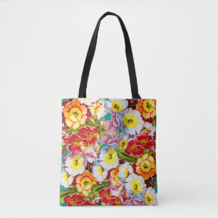Tote Bag Joli motif floral Vintage fille Turquoise Primrose