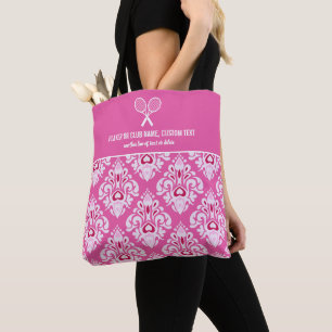 Tote Bag Joli Motif Ikat Rose Custom Tennis Racket