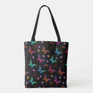 Tote Bag Joli Motif papillon dans les tons bijoux