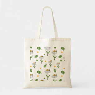 Tote Bag Joli motif sans couture de pâquerette et d'abeille