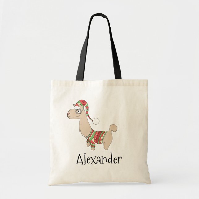 Tote Bag Joli Noël Festif Llama Enfants (Devant)