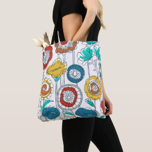 Tote Bag Joli nom monogrammé abstrait floral stylé