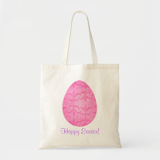 Tote Bag Joli oeuf de Pâques rose (Devant)