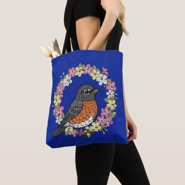 Tote Bag Joli oiseau du Connecticut avec Mirabilis (De près)