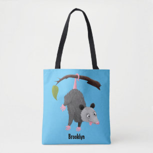 Tote Bag Joli opossum accroché à la branche dessin animé