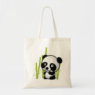 Tote Bag Joli ours de panda noir et blanc dans une bosquet 