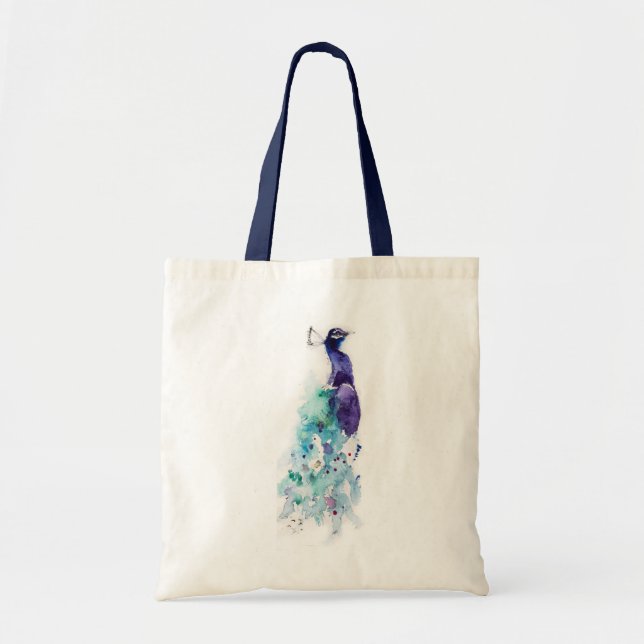 Tote Bag "Joli paon" Fourre-tout pour aquarelle (Devant)