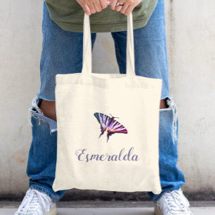 Tote Bag Joli Papillon Simple Élégant Minimaliste Personnal
