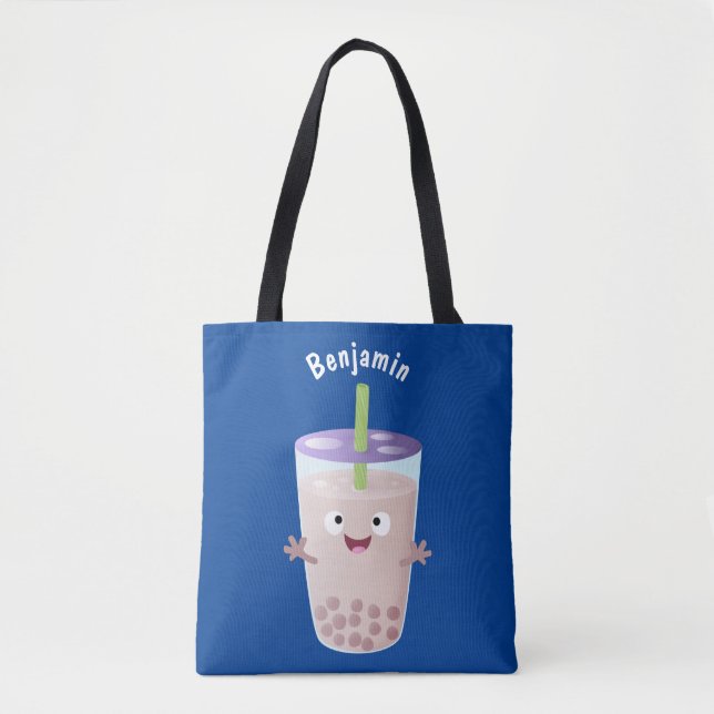 Tote Bag Joli personnage de dessin animé boba thé bulle (Devant)