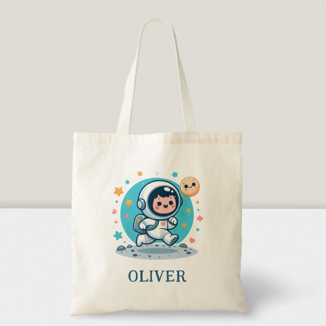 Tote Bag Joli Petit Astronaute sur la Lune (Créateur téléchargé)