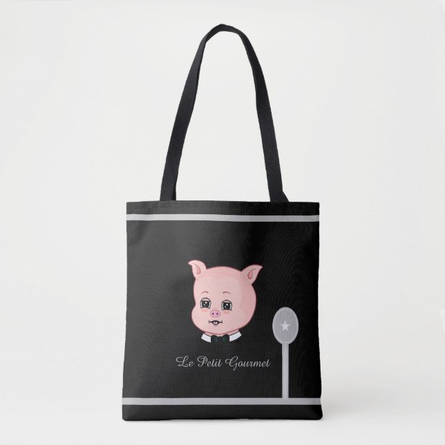 Tote Bag Joli petit cochon gourmet (Devant)