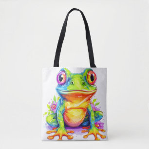 Tote Bag Joli Petit Froggie Coloré