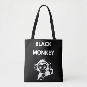 Tote Bag Joli Petit Singe Noir