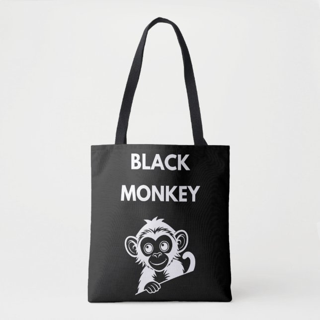 Tote Bag Joli Petit Singe Noir (Devant)