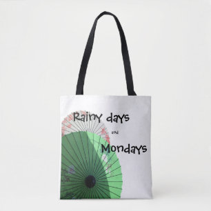 Tote Bag Joli Pink Green Pastel Parasol avec citation
