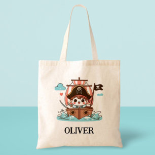 Tote Bag Joli pirate enfant marin et bateau pirate