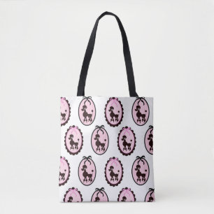 Tote Bag Joli poodé rose et blanc Portrait