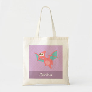 Tote Bag Joli Ptérodactyle rose dinosaure Enfants Personnal