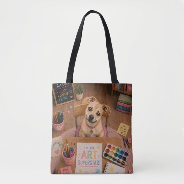 Tote Bag Joli Pupitre de Pupitre d'Art de l'École (Devant)