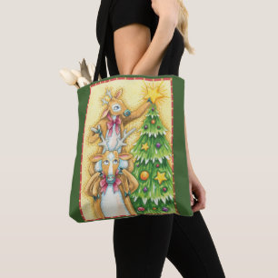 Tote Bag Joli renne de Noël avec l'étoile de l'arbre de Noë