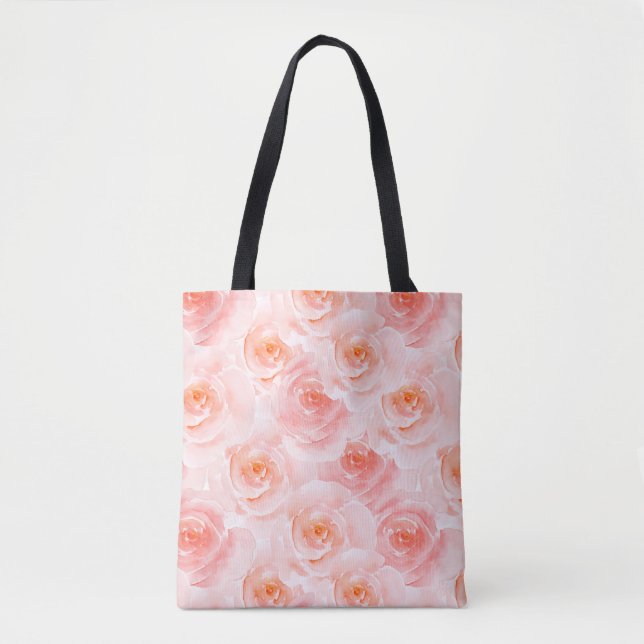 Tote Bag Joli Roses d'aquarelle rose (Devant)