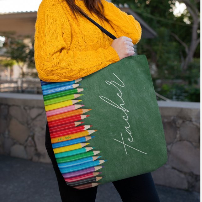 Tote Bag Joli tableau noir de professeur personnalisé (Créateur téléchargé)