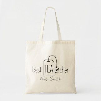 Tote Bag Joli Thé du Meilleur Enseignant Pun Nom Personnali
