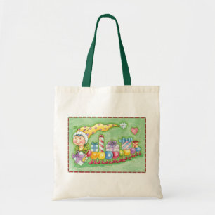 Tote Bag Joli train chenille de Noël avec des cadeaux