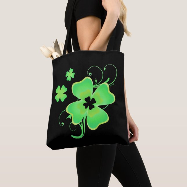 Tote Bag Joli trèfle à quatre feuilles irlandais (De près)