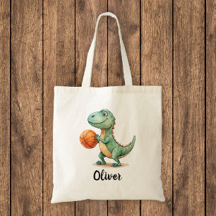 Tote Bag Joli Trex Jouant au Basket-ball Personnalisé