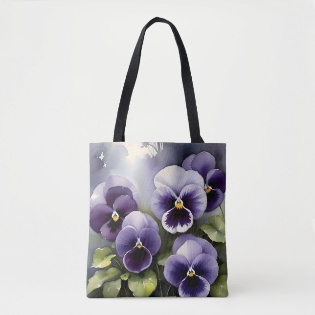 Tote Bag Joli vernis violet aquarelle peinture (Devant)