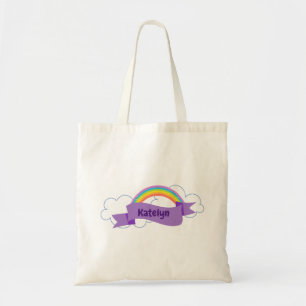 Tote Bag Joli violet arc-en-ciel Monogramme Girl