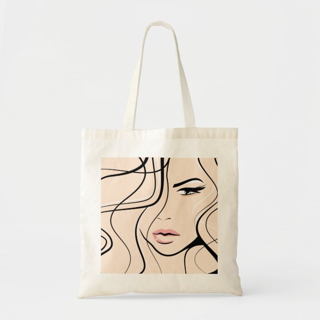 Tote Bag Joli visage féminin (Devant)