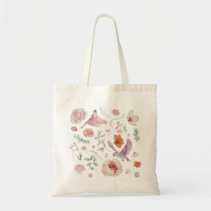 Tote Bag Jolie aquarelle Floral Hummingbird Motif