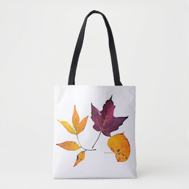 Tote Bag Jolie automne Feuilles Bourgogne, Jaune, Orange Bl (Devant)