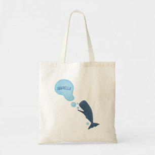 Tote Bag Jolie baleine à sperme soufflant bulles dessin