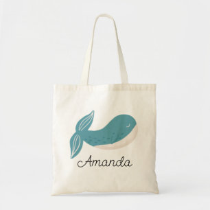 Tote Bag Jolie baleine bleue. Animal marin marine