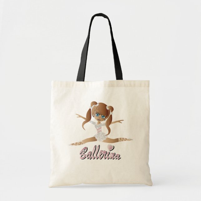 Tote Bag Jolie Brunette Ballerina Fille danseuse (Devant)