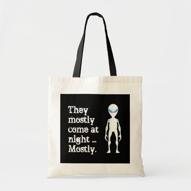 Tote Bag Jolie citation alien blanche noire (Devant)