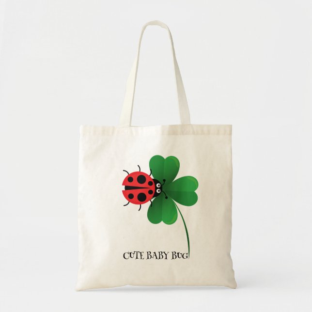 Tote Bag Jolie coccinelle rouge sur Lucky leaf Enfants (Devant)