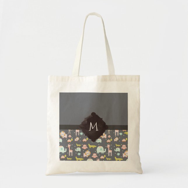 Tote Bag Jolie couleur Animaux sauvages Nourriture Art Mono (Devant)