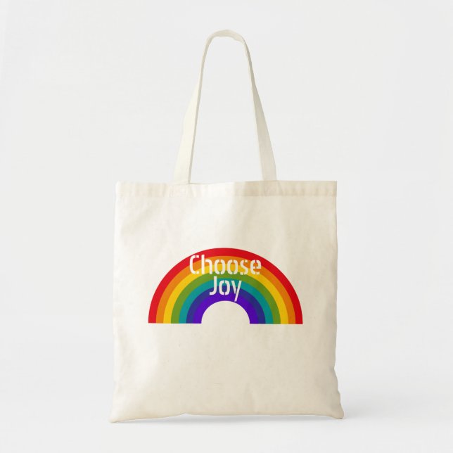 Tote Bag Jolie couleur Choisir Joie Inspirational Rainbow (Devant)