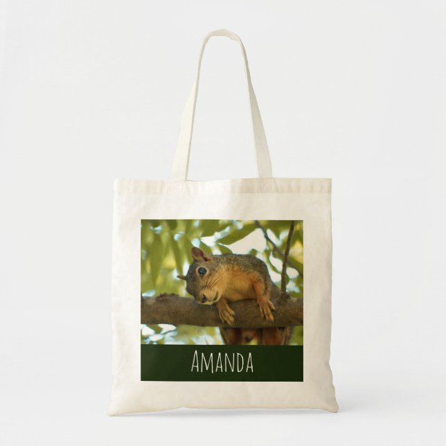Tote Bag Jolie Curious écureuil Nature Photographie (Devant)