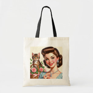 Tote Bag Jolie Dame au Chat