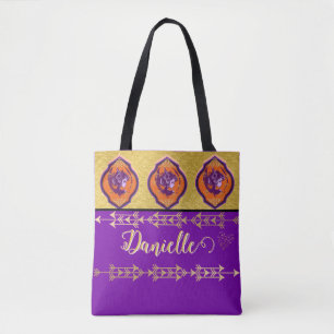 Tote Bag Jolie Fairy Purple et Gold Custom