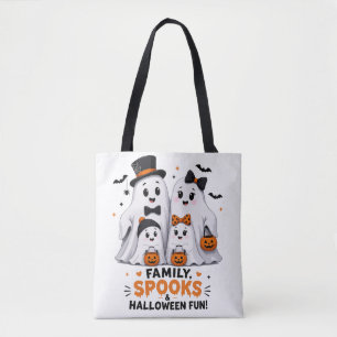 Tote Bag Jolie Famille de Fantômes Halloween Amusant